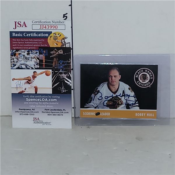 Signed Bobby Hull NHL Card w/ JSA COA