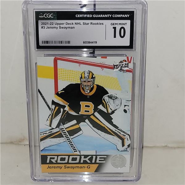 2021-22 Upper Deck NHL Star Rookies #3 Jeremy Swayman - Graded