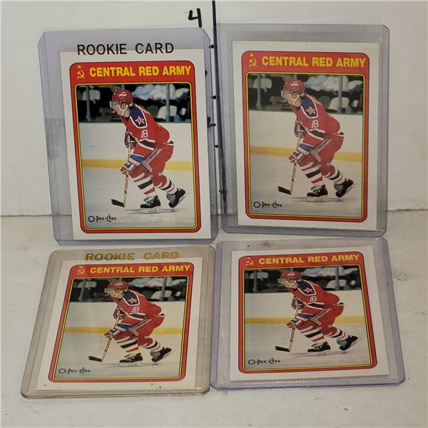Lot of 4 1990 O-Pee-Chee #19R Sergi Fedorov Rookie Cards Mint