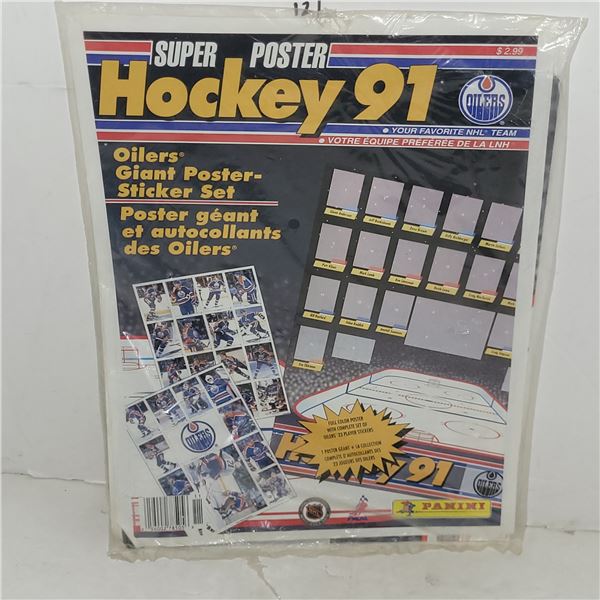 Vintage New Sealed Super Hockey 91 Poster