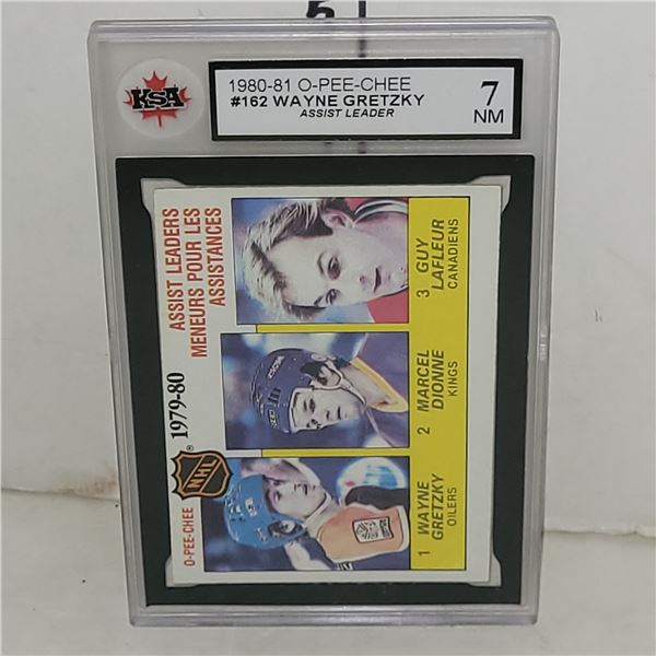 1980-81 O-Pee-Chee #162 Wayne Gretzky Assist Leader - Graded