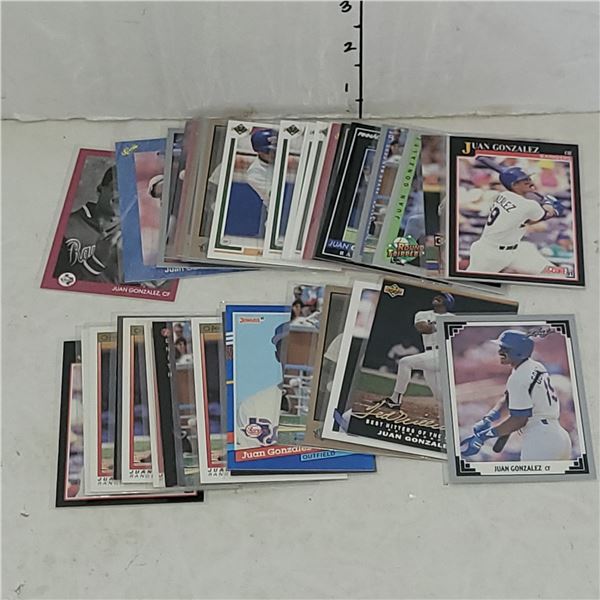 Lot of Juan Gonzalez MLB Baseball  Cards - Mint