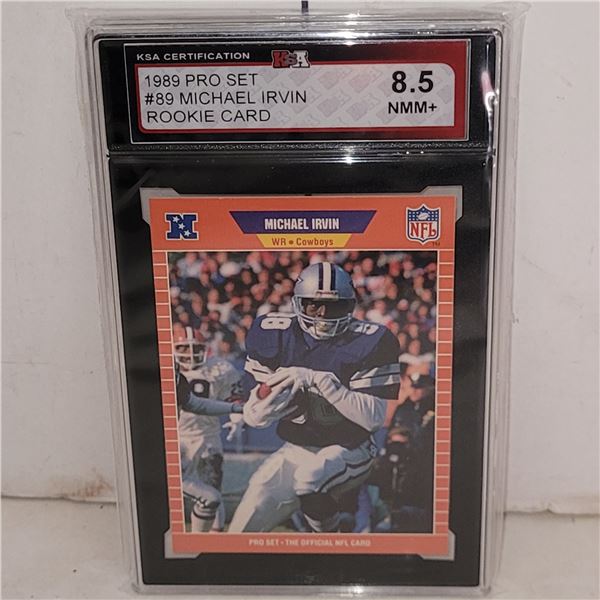 1989 Pro Set #89 Michael Irvin Rookie Card - Graded