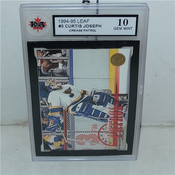 1994-95 Leaf #3 Curtis Joseph Crease Patrol - Graded