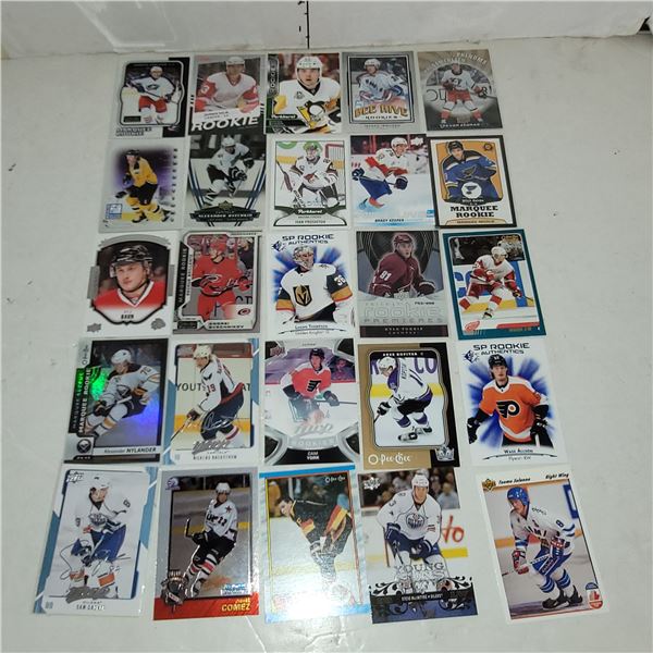 Lot of 25 NHL Rookie Cards -  Various Years & Stars