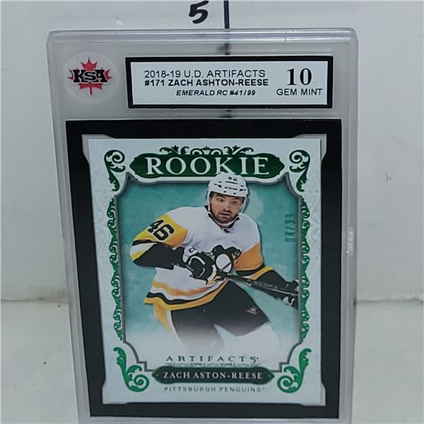 2018-19 Upper Deck Artifacts #171 Zach Ashton-Reese Emerald RC #41/99 - Graded