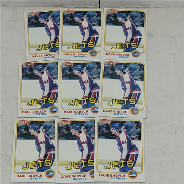 Lot of 9 1981 Topps #1 Dave Babych Rookie Cards