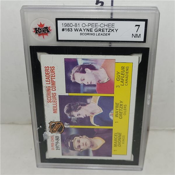 1980-81 O-Pee-Chee #163 Wayne Gretzky Scoring Leader - Graded