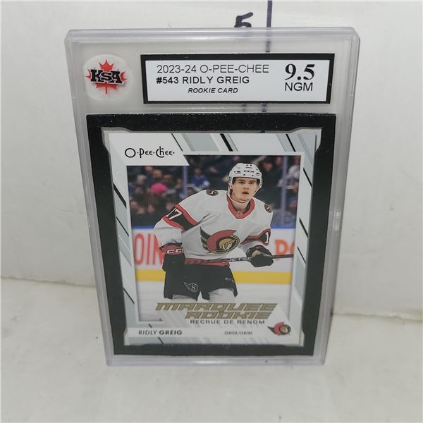 2023-24 O-Pee-Chee $543 Ridly Greig Rookie Card - Graded