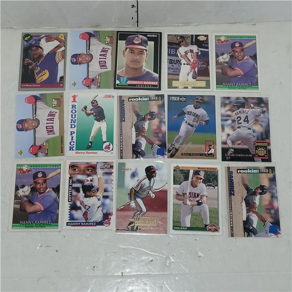 Lot of 15 Manny Ramirez Rookie Cards