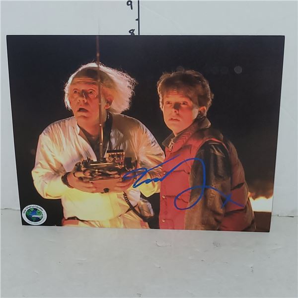Signed Michael J Fox Back To The Future Photo w/ COA 8x10
