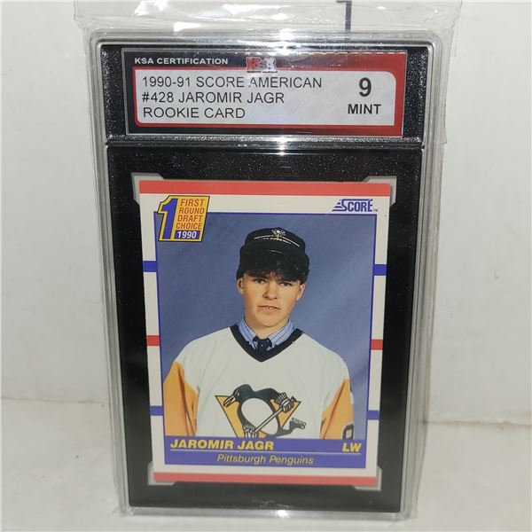 1990-91 Score American #428 Jaromir Jagr Rookie Card - Graded