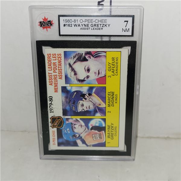 1980-81 OPee-Chee #162 Wayne Gretzky Assist Leader - Graded
