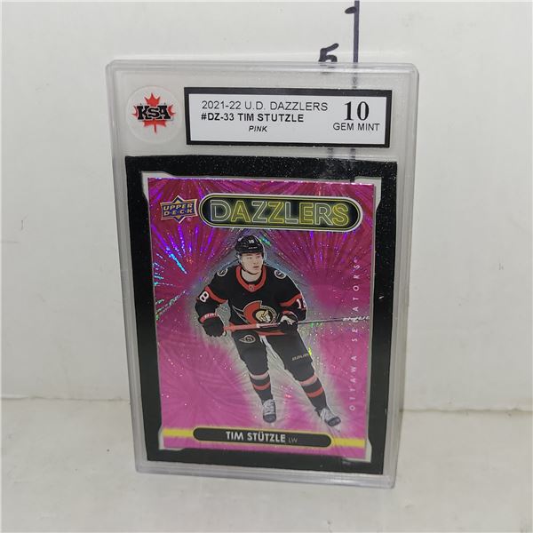 2021-22 Upper Deck Dazzlers #DZ-33 Tim Stutzle Pink - Graded