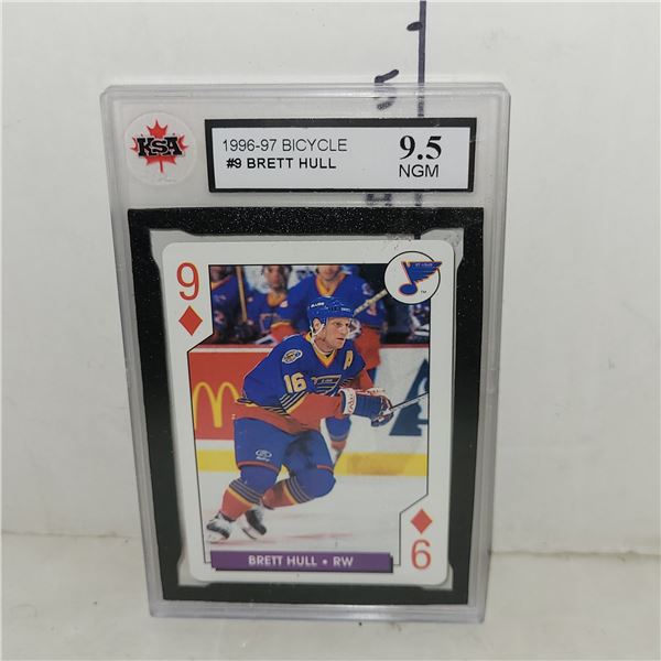 1996-97 Bicycle #9 Brett Hull - Graded