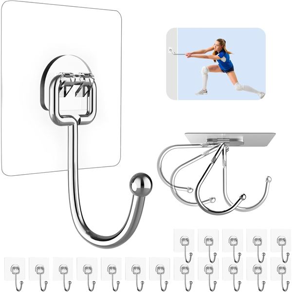Heavy Duty Large Adhesive Hooks - 20 Pcs - New