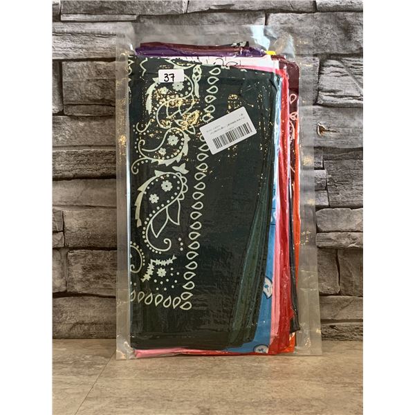 Large Paisely Bandanas - 12 Pcs - Assorted Colours - New