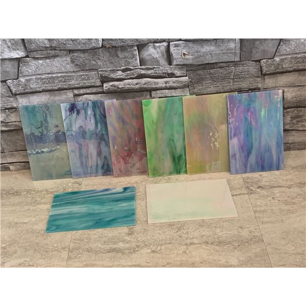 Stained Glass Sheets - 4 x 6 - 8 Pcs - Assorted Colours - New
