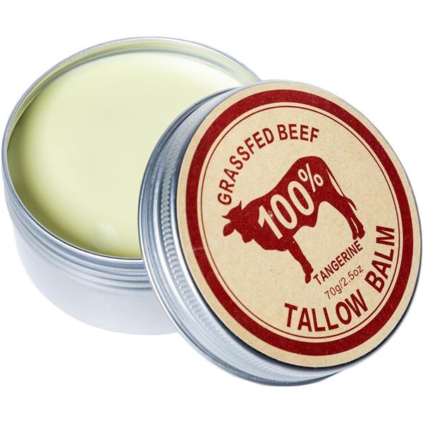 Beef Tallow Balm - 100% Grassfed Beef - Tangerine Scented - 70g - New