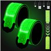 Image 1 : LED Reflective Arm Bands with USB - Rechargeable - 2 Pack - New