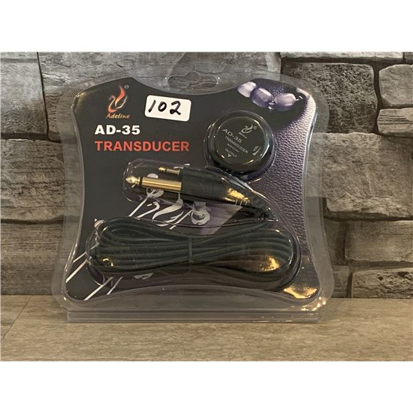 Transducer with 3m Cord for Acoustic Guitar - Model #: AD-35 - New