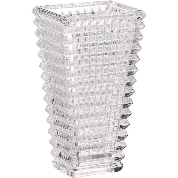 Large Crystal Vase - 9.1" - Clear - New