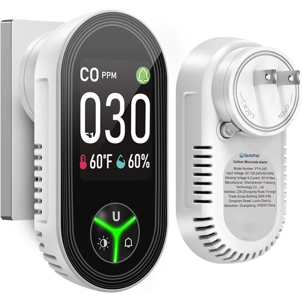 Carbon Monoxide Alarm - Model #: PTH-24D - New