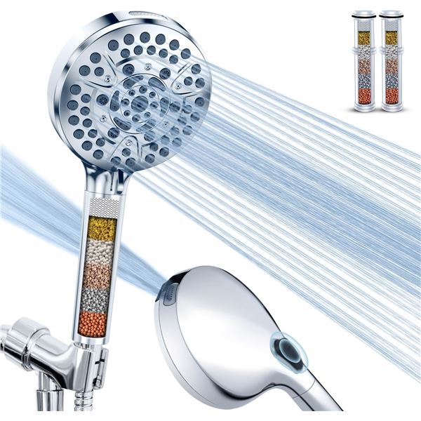 Palas High Pressure 10-Mode Handheld Shower Head - Colour: Chrome - New