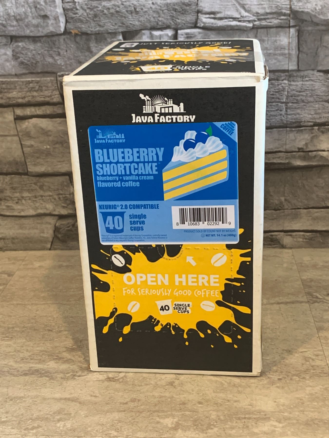 Java Factory Coffee Pods - Blueberry Shortcake Flavour - 40 Pods - New