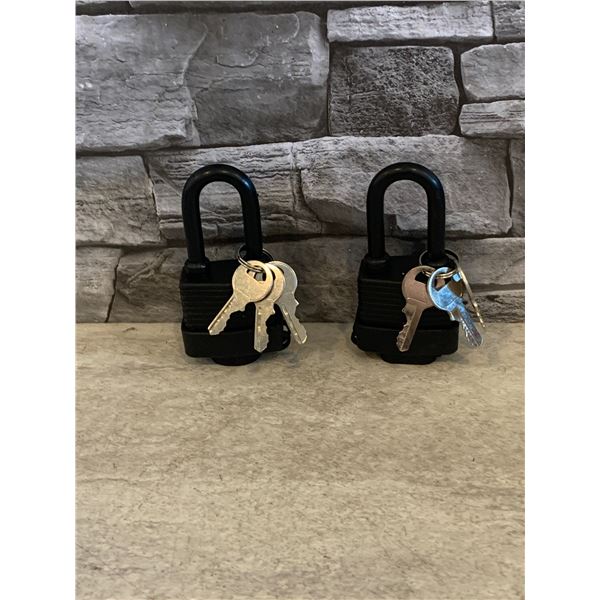 Waterproof Heavy Duty Padlock with Key - Set of 2 - 40mm - New