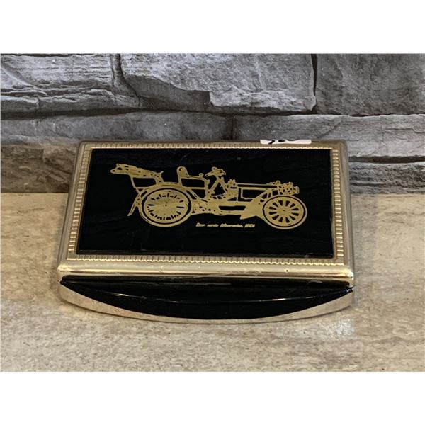 Vintage Metal Cigarette Dispenser with Music Box with Gold Finish