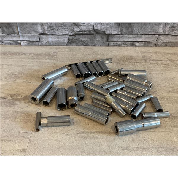 Lot of Assorted Sockets - Approx. 40 Pcs - Used