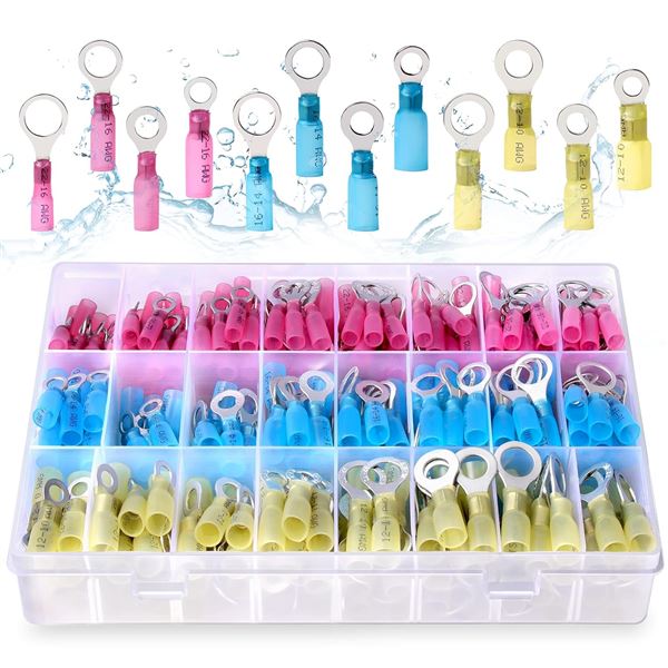 Heat Shrink Ring Connectors - 260 Pcs - New - Sealed