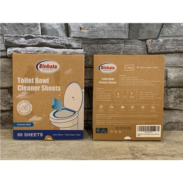 Lot of 2 Packs Toilet Bowl Cleaner Sheets (120 sheets total) - New