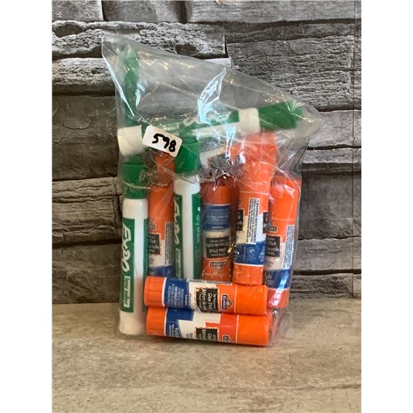 14 Glue Sticks and 3 Dry Erase Markers - New