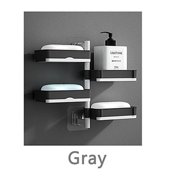 No-Drilling Shower Soap Holder - 4 Layers - Grey - New