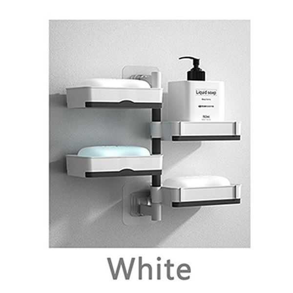 No-Drilling Shower Soap Holder - 4 Layers - White - New