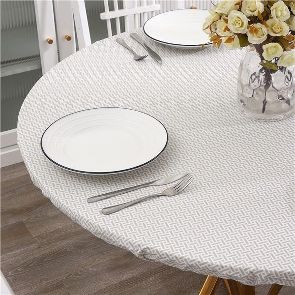 Vinyl Table Cloth - Round - 36"- 44" - Weave Pattern - New