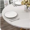 Image 1 : Vinyl Table Cloth - Round - 36"- 44" - Weave Pattern - New