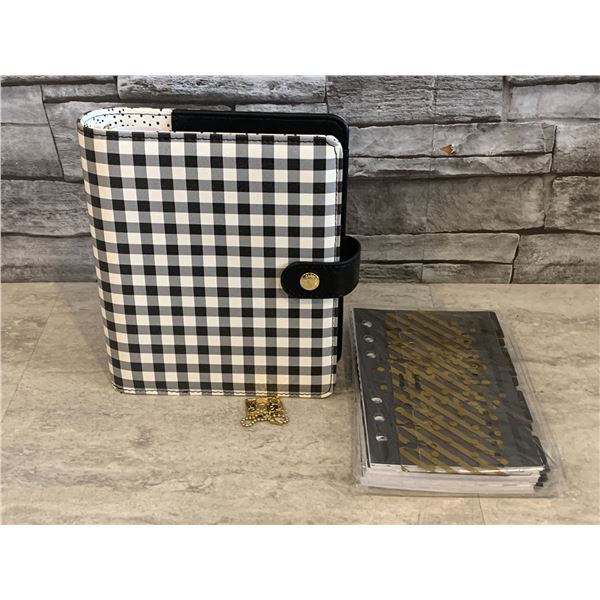 Carpe Diem Leather Personal Planner - 12 Month Perpetual - Colour: Black & White Checker - New