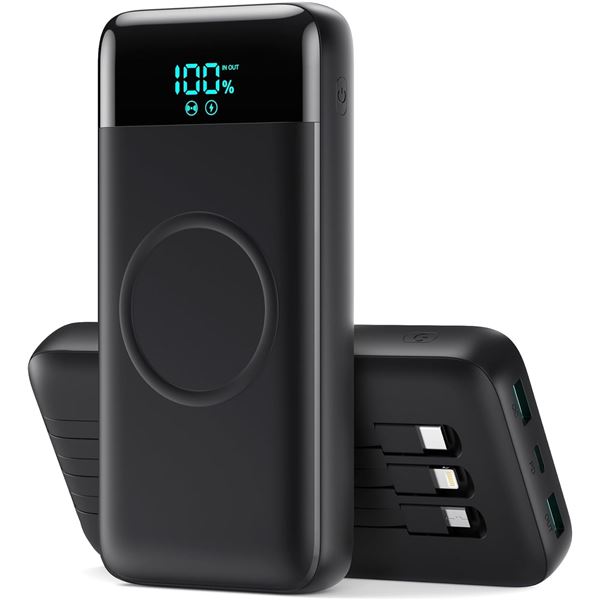 7-in-1 Power Bank with Built in Cables - Mode l#:HX160Q2 - 40800mAh - New - Sealed