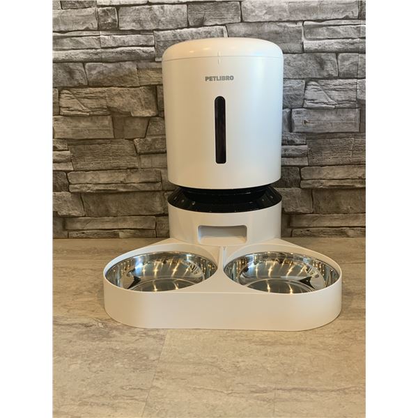 Pet Libro - Automatic Dual Feeder Bowl - White - New