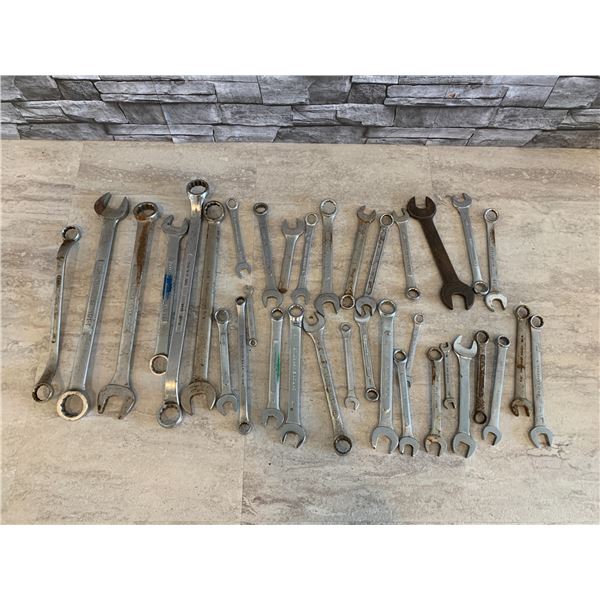 Lot of 35 Assorted Standard & Metric Wrenches