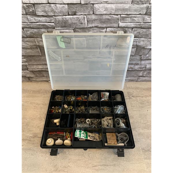 Utility Box Full Of Assorted Fasteners & Hangers