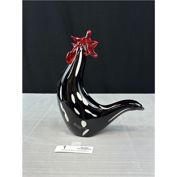 9" Tall Murano Glass Rooster