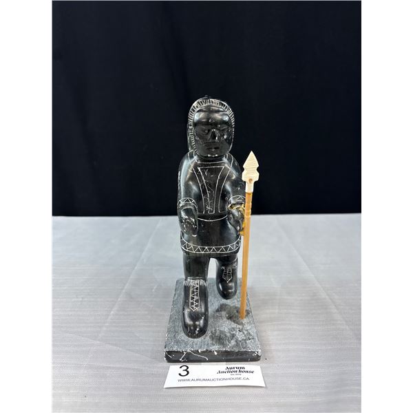 Signed 8 1/2" Tall Carved Sandstone