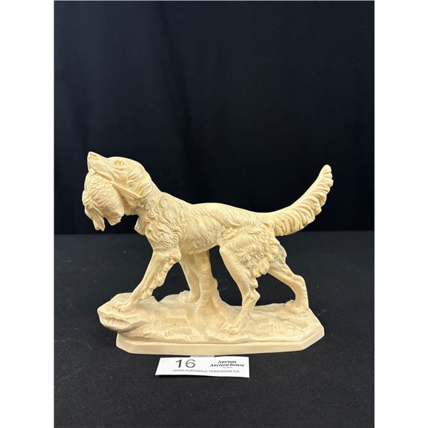 Vintage Carved Figurine Hunting Dog 7"Tall 9" Long