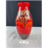 Image 2 : Very Nice 12" Murano Glass Vase Red & Gold