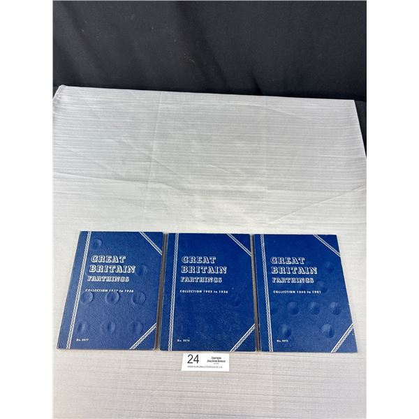 3 Coin Collections, Great British Farthings in Whitman Folders