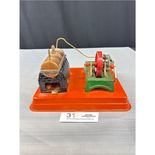 Vintage Steam Engine 9"x7"